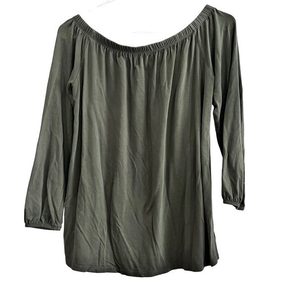 Hollister olive green on or off shoulder top size medium - Picture 4 of 6